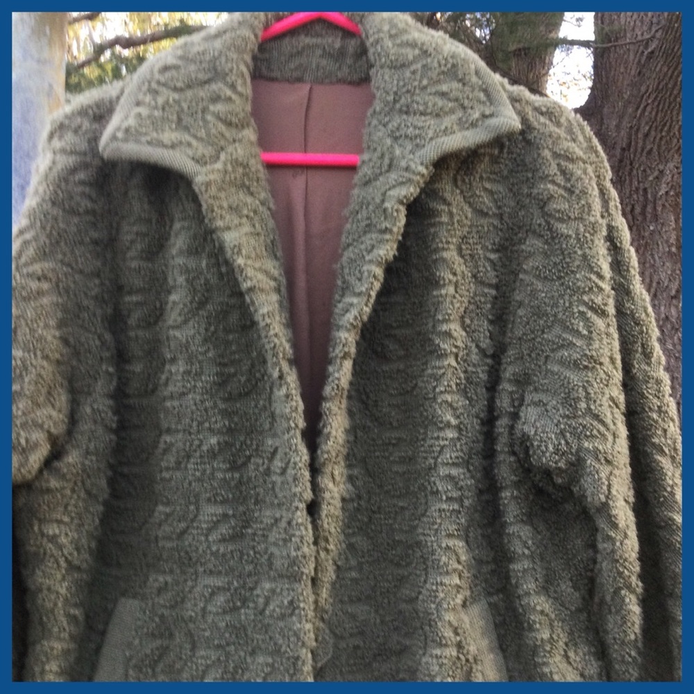 Vtg Fuzzy Car Coat, sz S/M